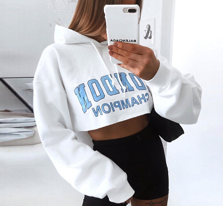 champion crop top hoodie