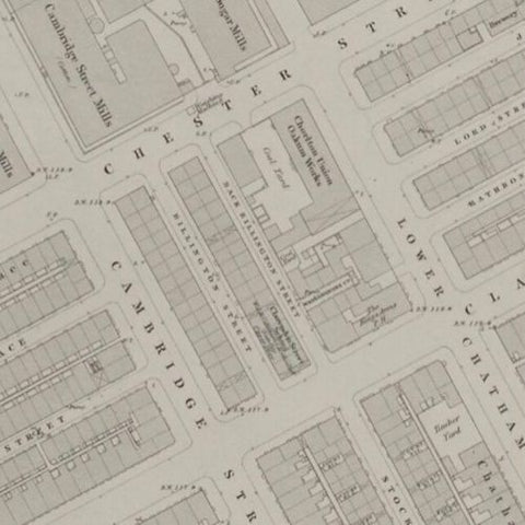 Old map from 1850s showing Billington Street parallel with Cambridge Street
