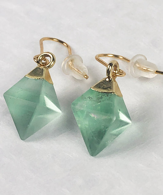 Flourite Japanese Earrings / Minimalist Drop Earrings