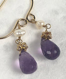 Amethyst Drop Earrings / Shizuku Japanese Earrings