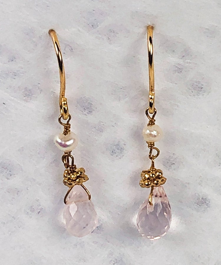 Amethyst Drop Earrings / Shizuku Japanese Earrings