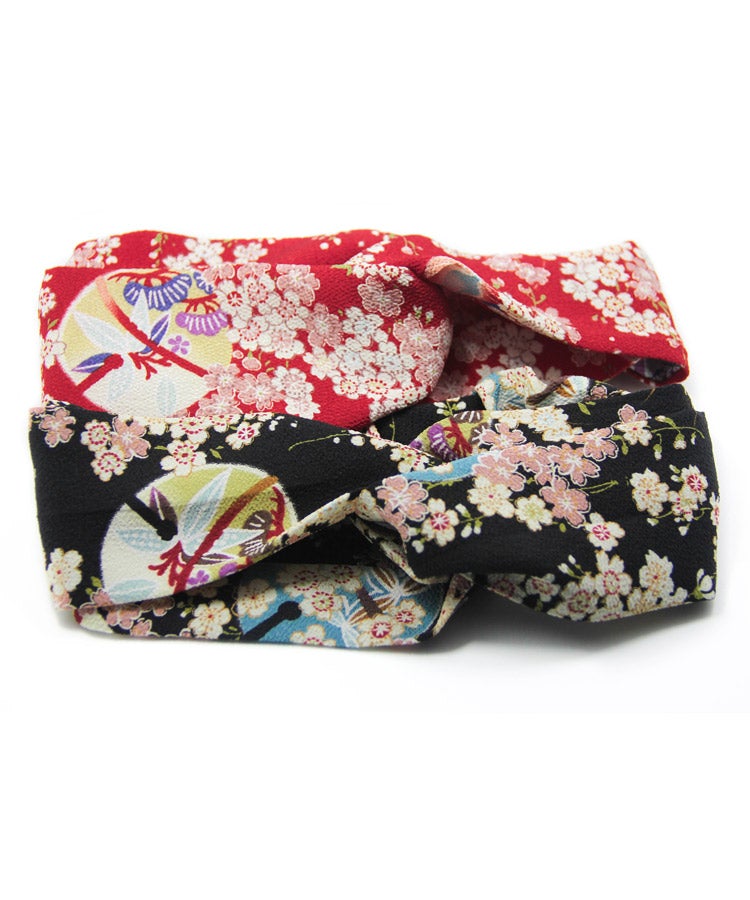 Black Cherry Blossom Japanese Fabric Headband