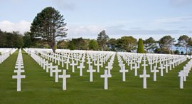The American military cemetery at Colleville-sur-Mer in Normandy.