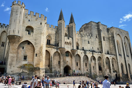 The plaza in front of the Pope's Palace in Avignon.