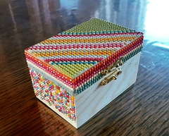 use leftover diamond beads to customize tissue box