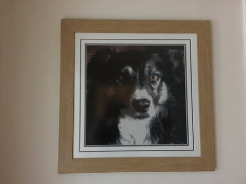 Framed Diamond Painting of a dog