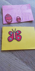 use leftover diamond beads to make butterfly greeting cards