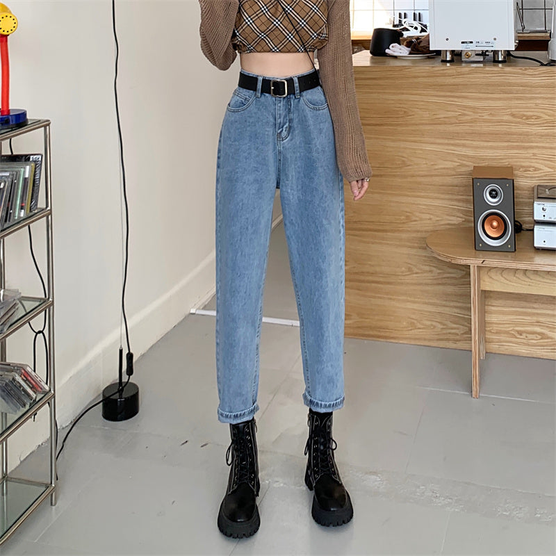 Belted Cropped Mom Jeans (3 Colors)