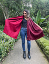 pretty alpaca red reversible shawl