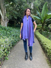 Pretty Boho Purple Reversible Artisan Alpaca Shawl