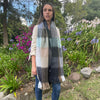 Soft Luxury Artisan Natural Tone Patchwork Alpaca Scarf