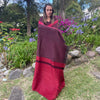 Cozy Luxurious Red Reversible Alpaca Wool Throw Artisan Home Decor