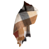 Oversized Elegant Natural Tone Patchwork Alpaca Scarf