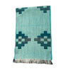 reversible tribal turquoise alpaca scarf