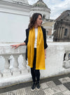 Luxury Chic Mustard Yellow Alpaca Fiber Scarf Alpaca Accessories