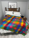 Colorful Patchwork Alpaca Fiber Blanket