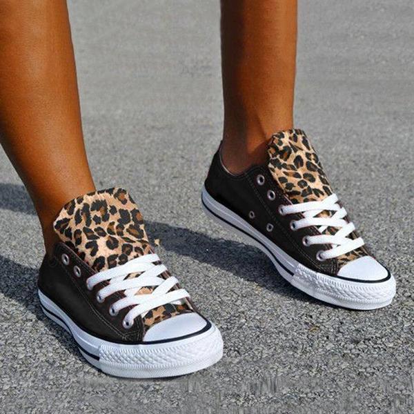 leopard flat sneakers