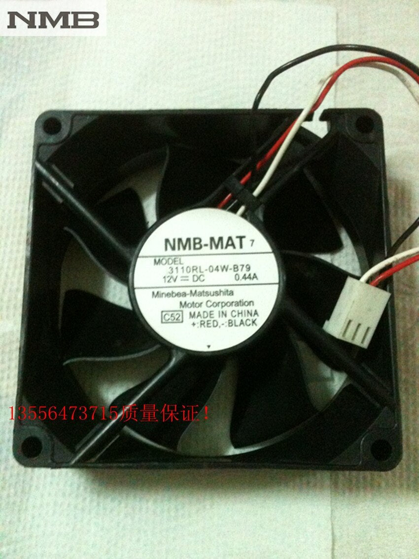 For NMB-MAT 8025 cooling fan 3110RL-04W-B79 12V 0.44A 3wire 3-Pin 