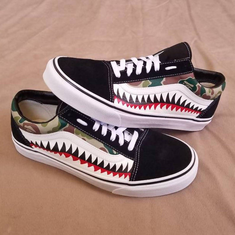 vans custom bape shark