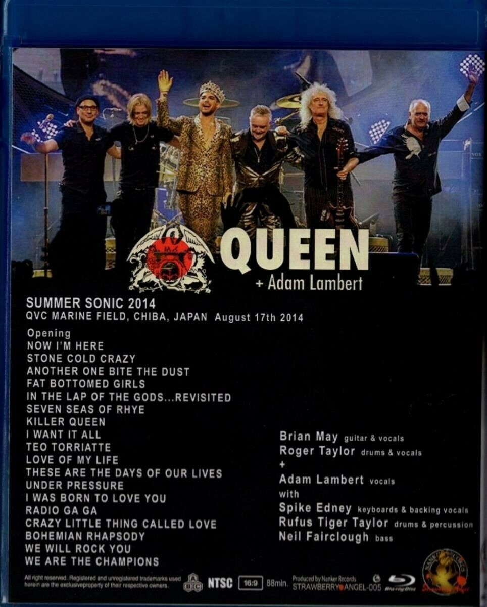 Queen Adam Lambert Summer Sonic 2014 Chiba Japan Blu-ray 1 Disc