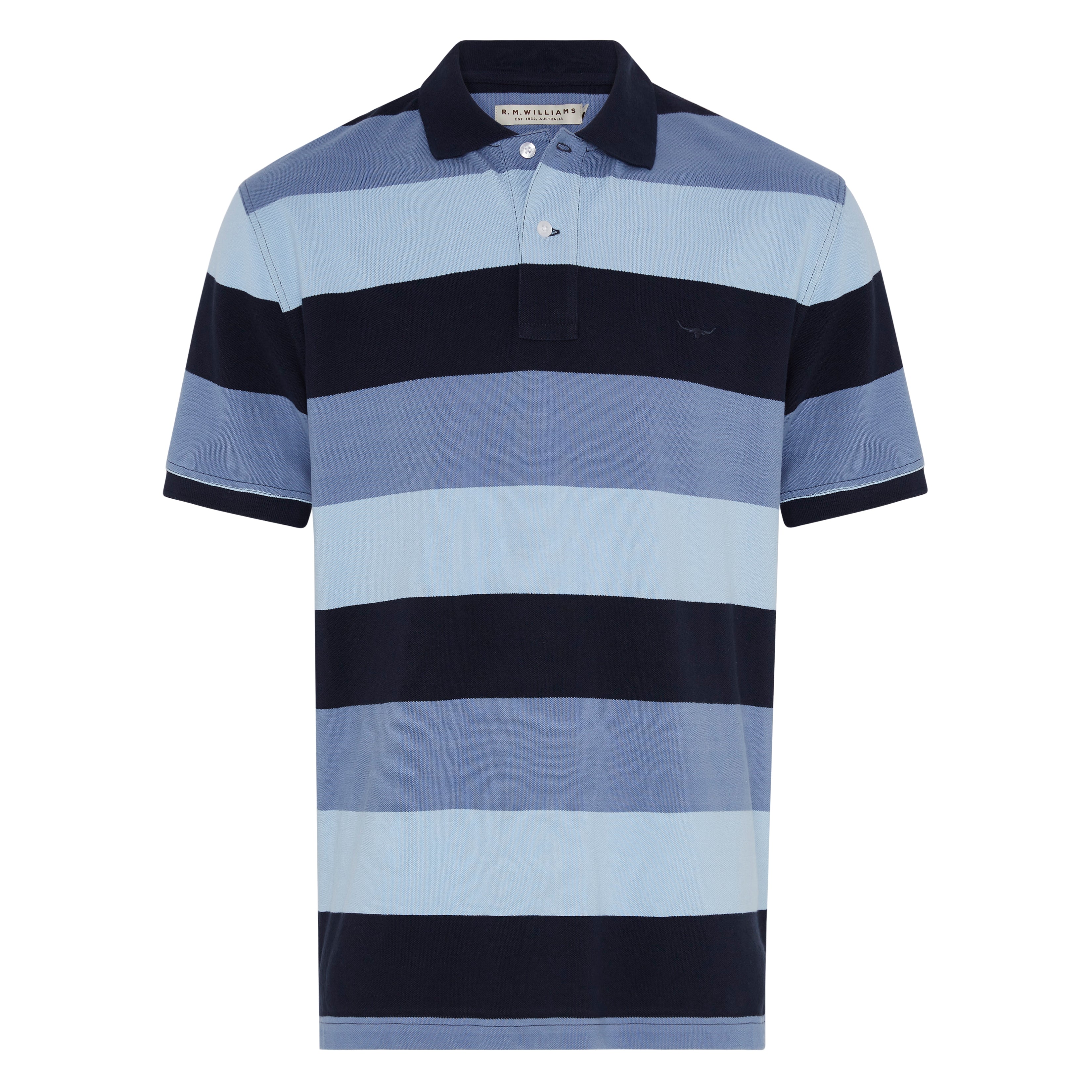 FREE EXPRESS POST RM Williams Rod Mid Stripe Polo RRP 79.99