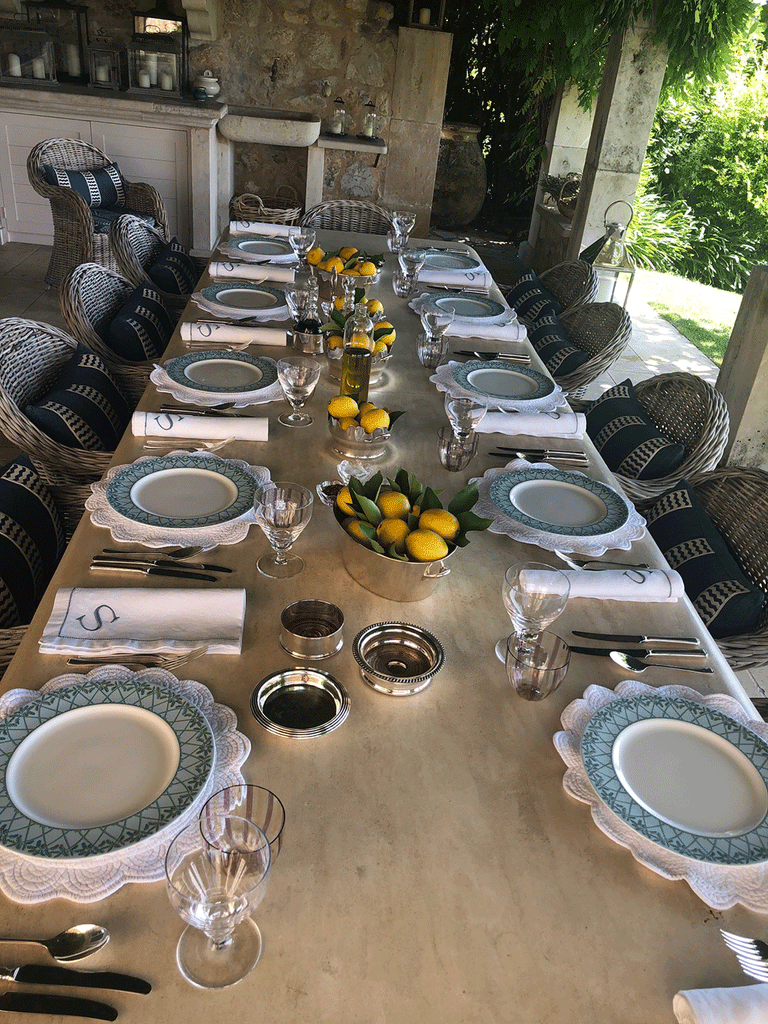 Table laid for dinner party