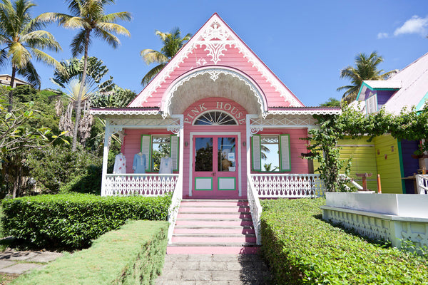 The Pink House shop on Mustique