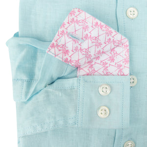 Childrens Linen Shirt: PALE BLUE designer Lotty B Mustique kids clothing
