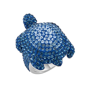 Large Cocktail Ring : MUSTIQUE SEA LIFE TURTLE - BLUE designed by Catherine Prevost in collaboration with Atelier Swarovski is in aid of the St. Vincent & the Grenadines Environment Fund.