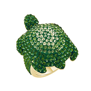 Cocktail Ring : MUSTIQUE SEA LIFE LARGE TURTLE - GREEN designed by Catherine Prevost in collaboration with Atelier Swarovski is in aid of the St. Vincent & the Grenadines Environment Fund.