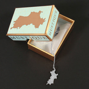 Silver Diamante Mustique Island Pendant - Lotty B gift box