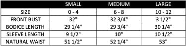 Size Chart My Dear