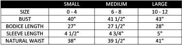 Size Chart Light My Way