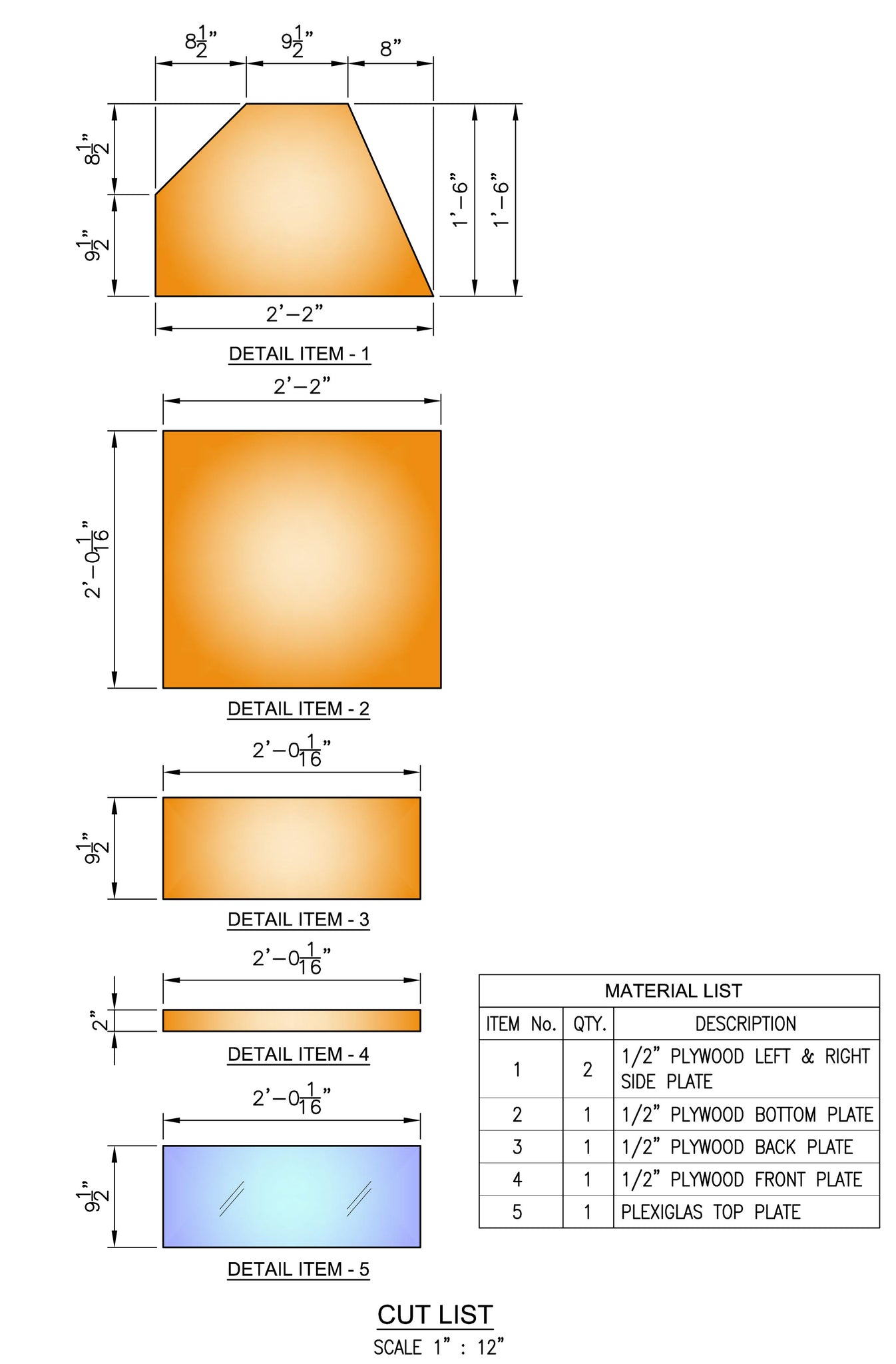 DIY Hobby Spray Booth Cutlist Illustration 