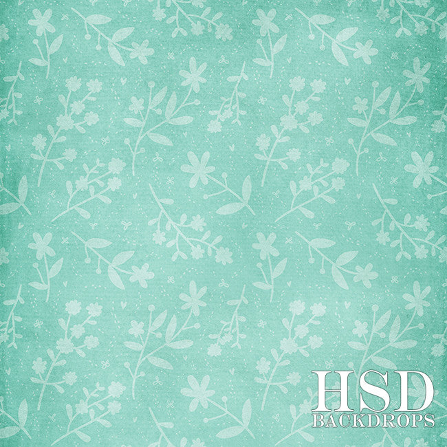 Mint Green Floral Painted Photography Backdrop Girls – HSD Photography