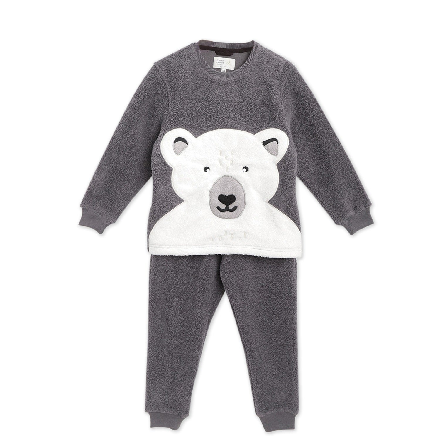 Bear Applique Fleece Winter Nightsuit
