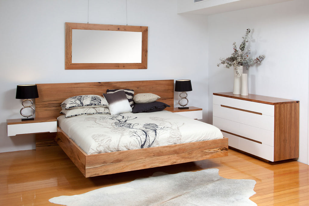 Platform Jarrah Lacquer Bedroom Suite Floating Bed
