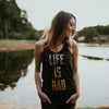 Life is Rad Gold Unisex Tank (BLACK) - Locomotive Clothing - 1