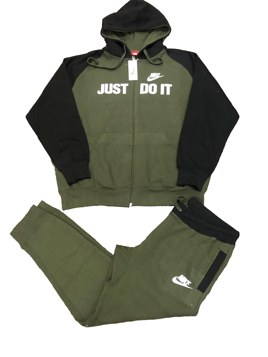 olive green nike sweatsuit