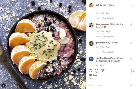 porridge bowl with tahini and tangerine