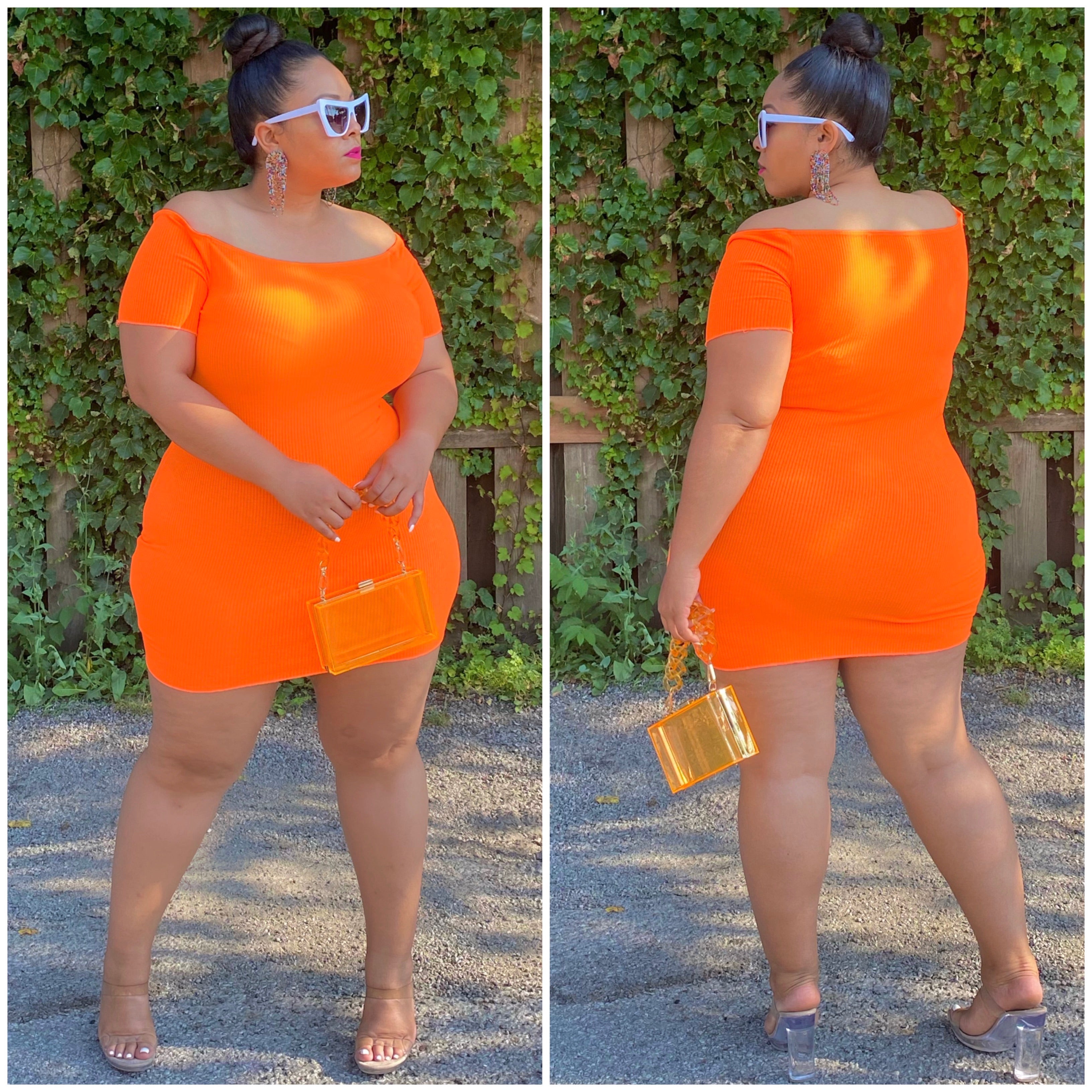 Neon Orange Stacy Dress