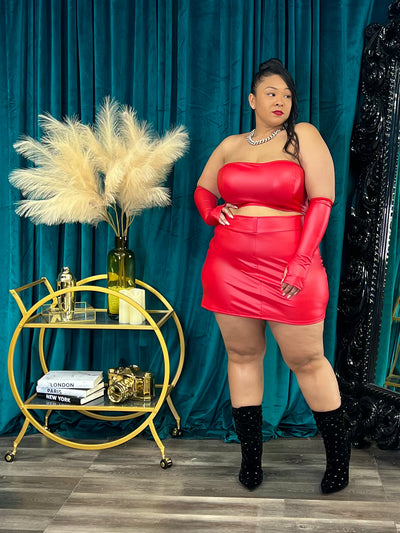 Red Miko Skirt Set