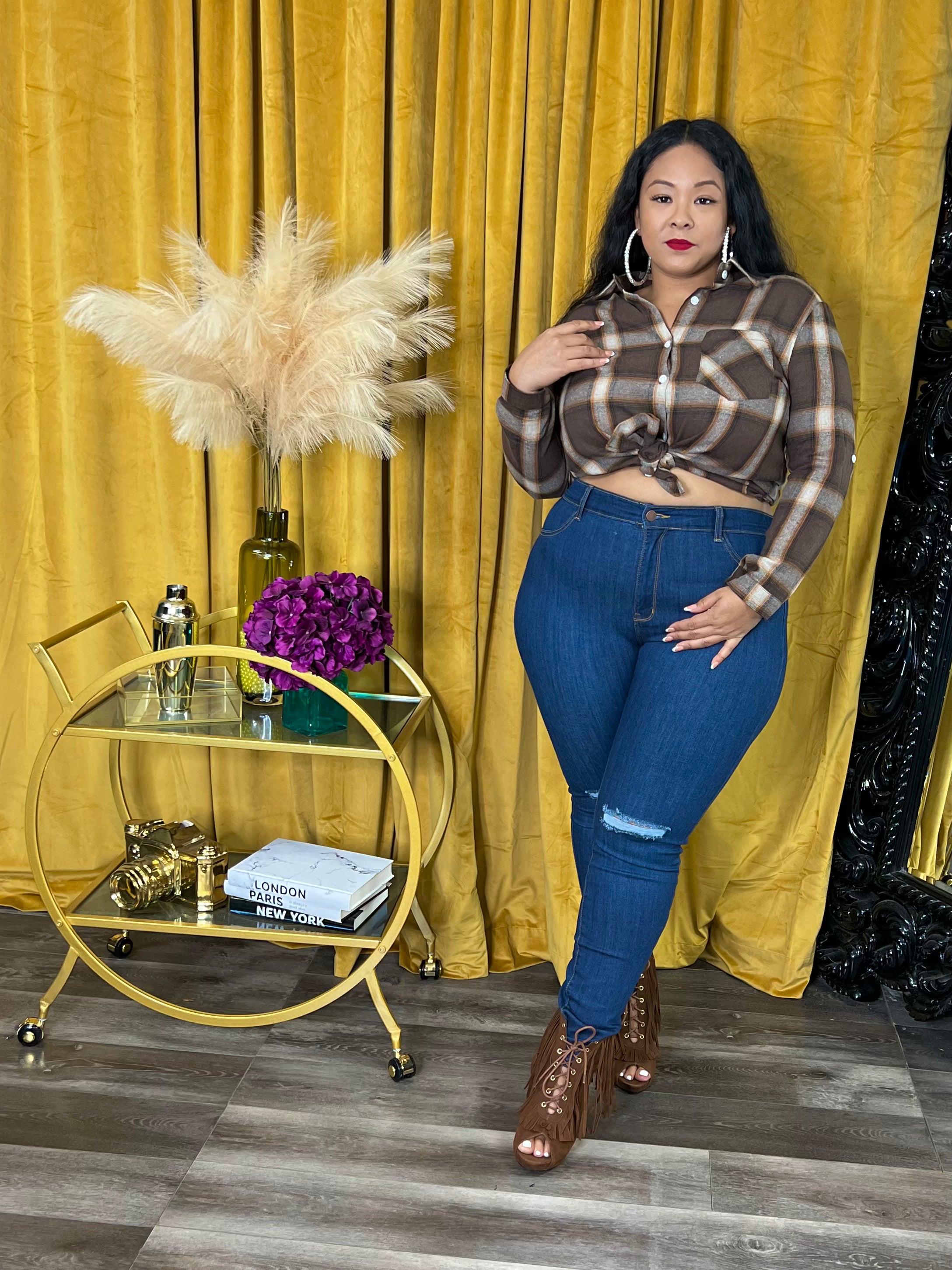 Dark Denim Sliced Jeans