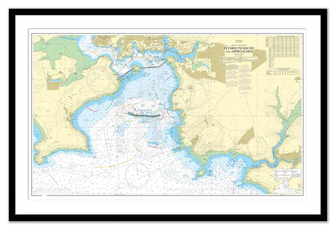 Free Printable Nautical Charts Framed Nautical Chart - Admiralty Chart 30 - Plymouth Sound And Approa From  Love Maps On...