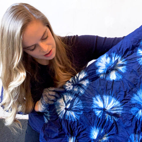 Catherine Ruhl Jellyfish Pattern Shibori Indigo Tie Dye