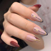 24pcs/Set Glitter Grace Red Press On Nails Medium Almond LF-JP2094