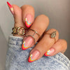 24pcs/Set Rainbow Press On Nails Medium Multicolor Oval Shape