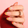 24pcs/Set Rainbow Press On Nails Medium Multicolor Oval Shape