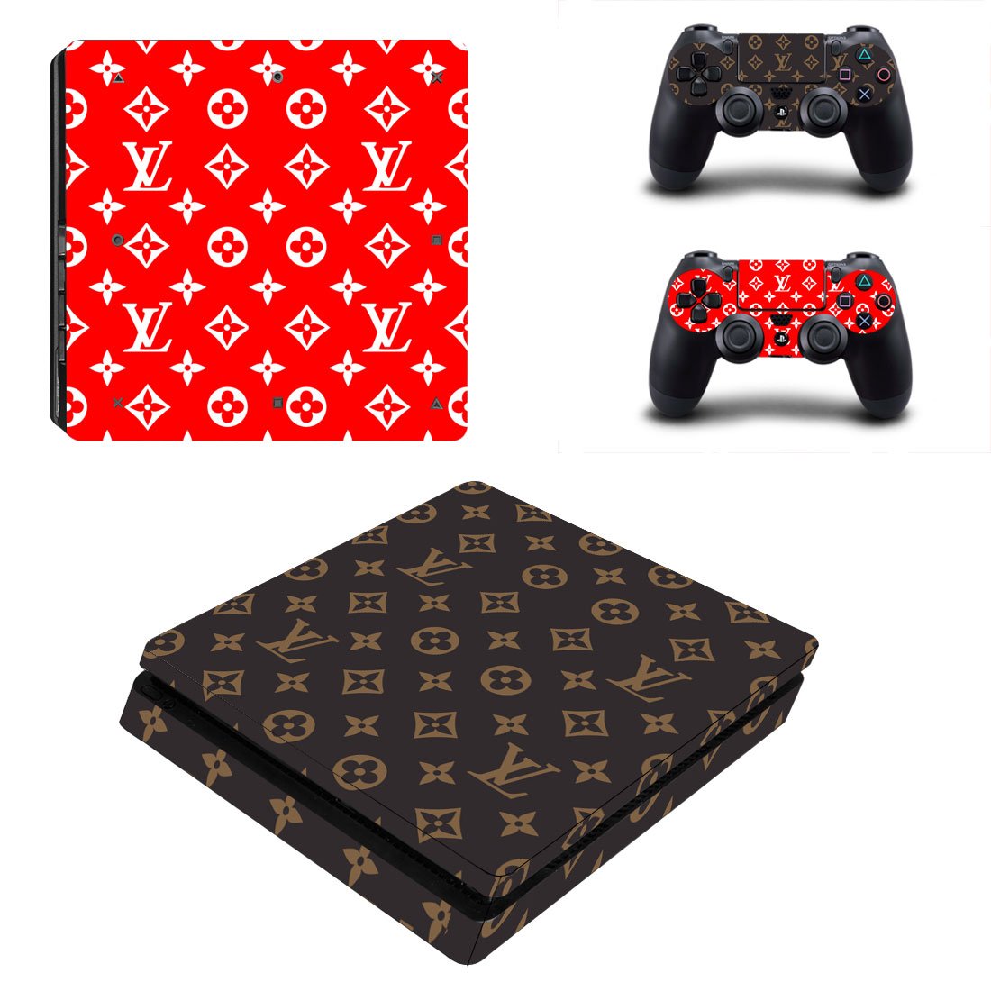 Louis Vuitton PS4 Slim Skin Sticker Vinyl Bundle Monogram Supreme – Designer Lab Co