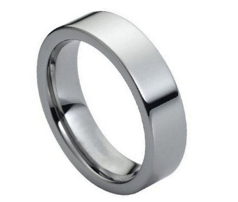 Tungsten Ring High Polish  Pipe-Cut Ring-6mm